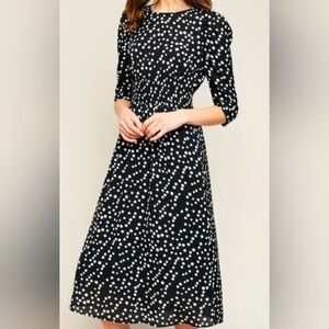 NWT Hayden Black White Polka Dots Dress Size Medium